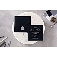 Mühürlü Siyah Davetiye Mühürlü Siyah Davetiye