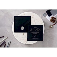 Mühürlü Siyah Davetiye Mühürlü Siyah Davetiye