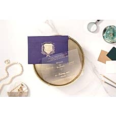 Lacivert Zarflı Şeffaf Davetiye Lacivert Zarflı Şeffaf Davetiye