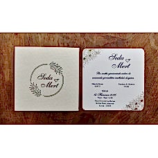 Çiçek Detaylı Kare Davetiye Çiçek Detaylı Kare Davetiye