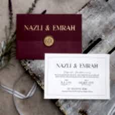 Mühürlü Bordo Davetiye Mühürlü Bordo Davetiye