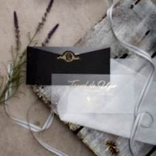 Siyah Buzlu Şeffaf Davetiye Siyah Buzlu Şeffaf Davetiye