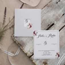 Çiçek Detaylı Gri Davetiye Çiçek Detaylı Gri Davetiye