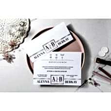 Beyaz Katlamalı Yatay Davetiye Beyaz Katlamalı Yatay Davetiye