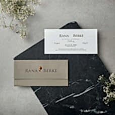 Bakır Yaldız Monogramlı Davetiye Bakır Yaldız Monogramlı Davetiye