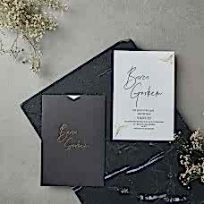 Altın Yaldızlı Siyah Davetiye Altın Yaldızlı Siyah Davetiye