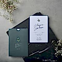 Gümüş Baskılı Yeşil Davetiye Gümüş Baskılı Yeşil Davetiye