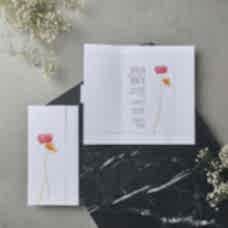 Çiçekli Dikey Davetiye Çiçekli Dikey Davetiye