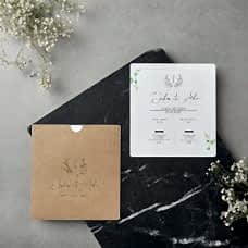 Kraft Yaldızlı Kare Davetiye Kraft Yaldızlı Kare Davetiye