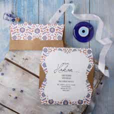 Çini Motifli Sünnet Davetiyesi Çini Motifli Sünnet Davetiyesi